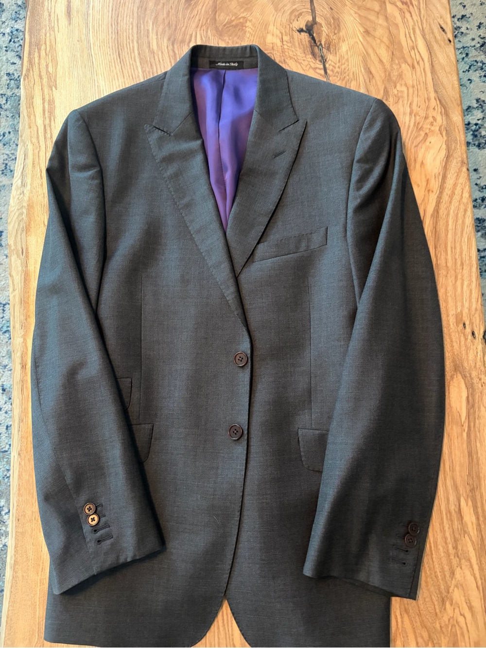 Paul Smith Charcoal Blazer with Purple Satin Lining